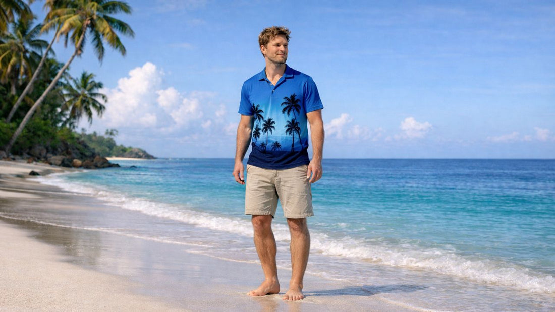 man standing on a shoreline of a beach doing grounding