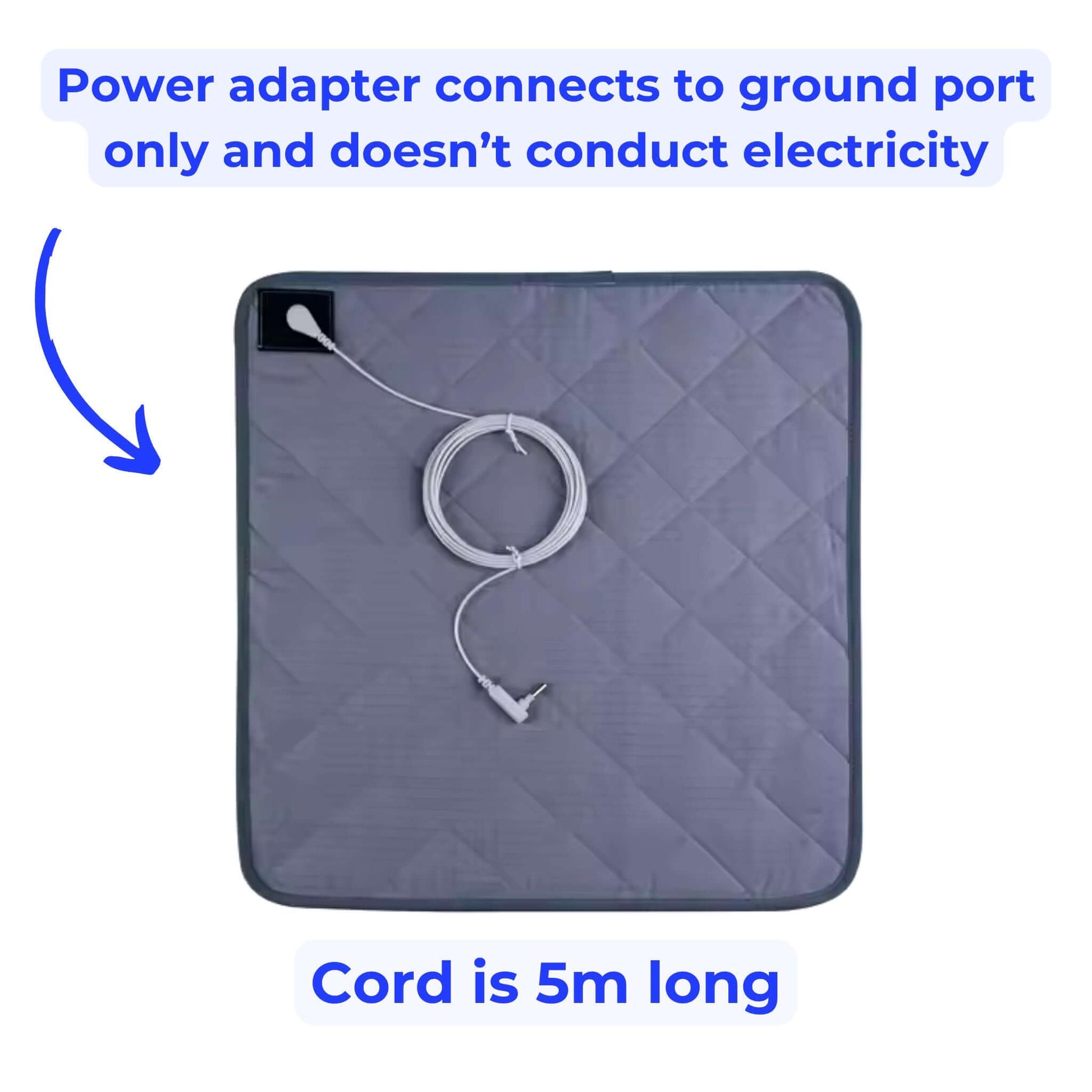 grounding pad with power adapter