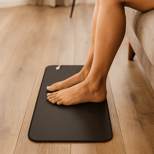 feet on grounding mat whilst sitting on couch
