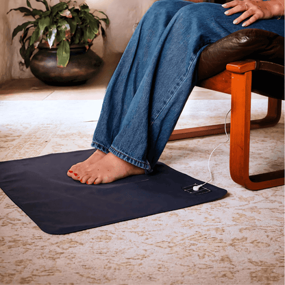 feet on grounding mat